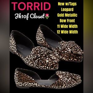🆕NWT TORRID Sz12 WIDE WIDTH LEOPARD GOLD BLACK DRESSY SHOES